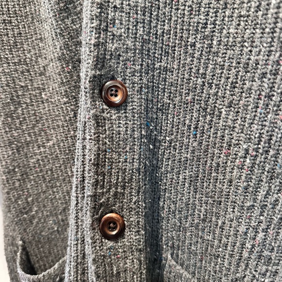J. Crew• Charcoal Ribbed Button-Front Cardigan - Picture 3 of 5